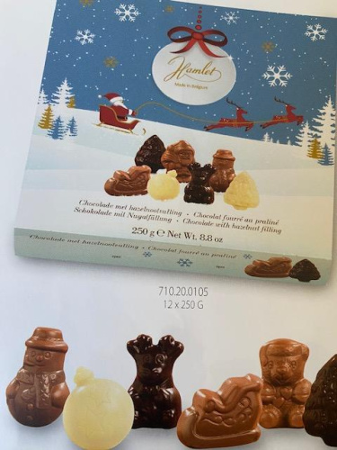 Boite figurines de Noel chocolats belges - tout public 250g